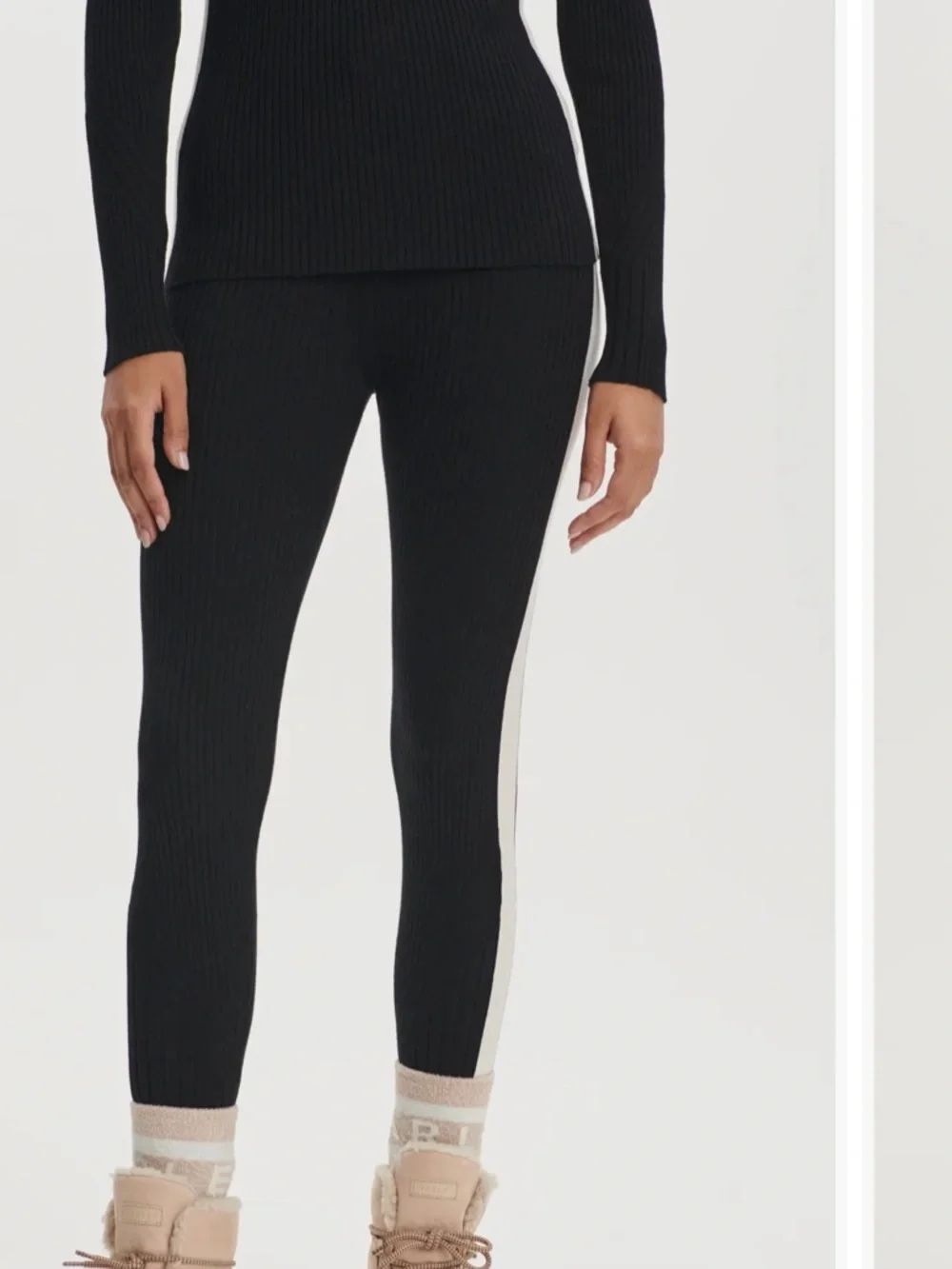 Varley Aiden Rib Knit Leggings, Black, size Medium, NWOT Display